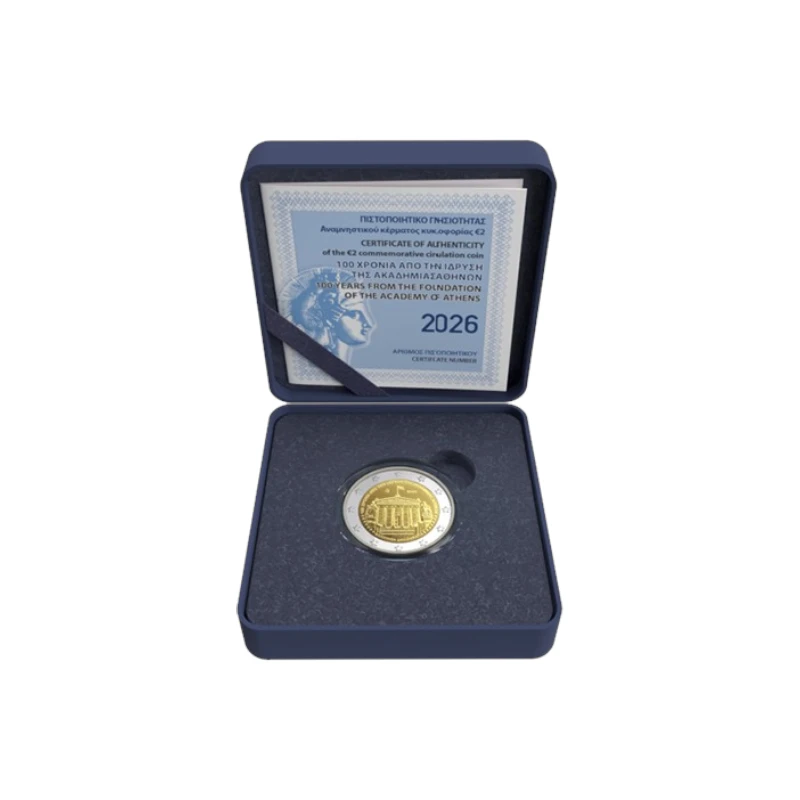 Grécia 2026 – Academia de Atenas – 2€ Proof