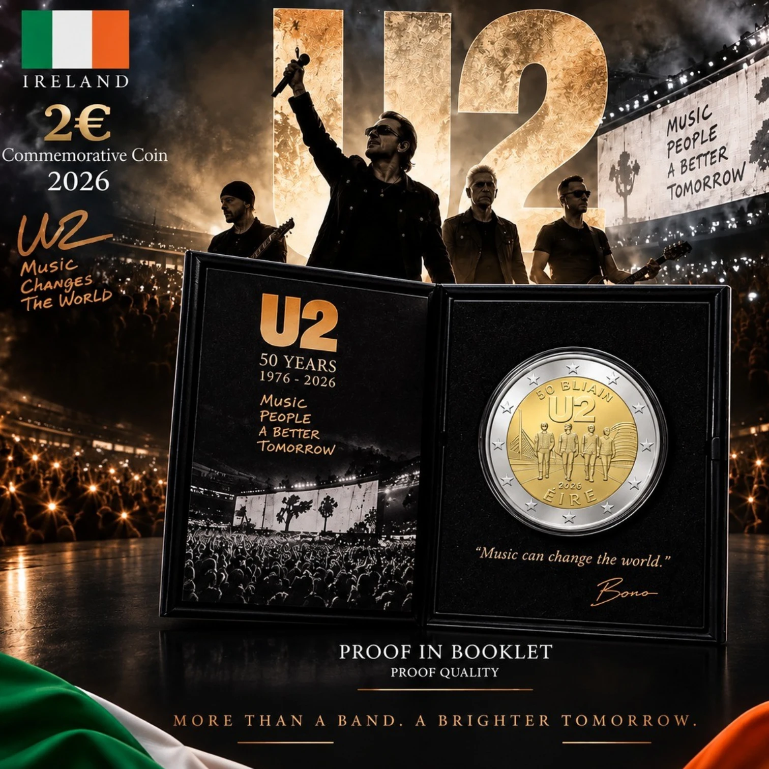 [PRE]Irlanda 2026 – U2 – 2€ Proof