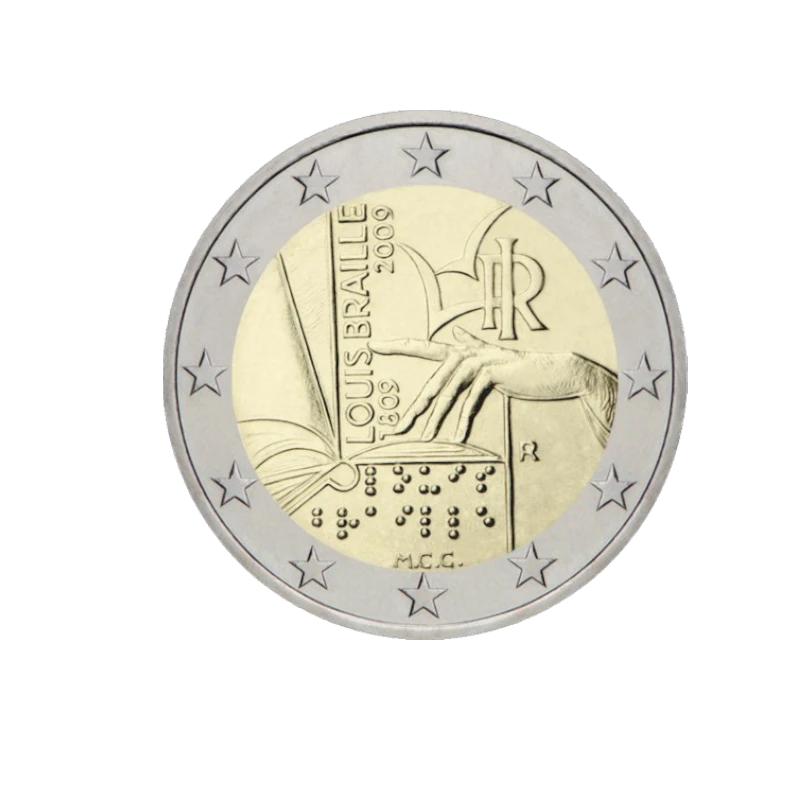 Itália 2009 – Louis Braille – 2€ 