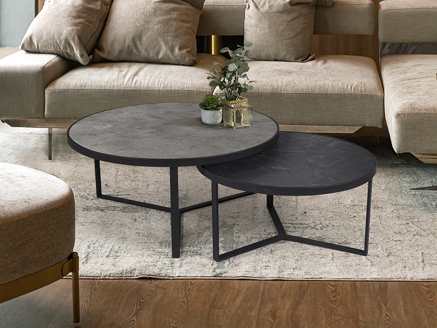 NAIRA -SET MESAS- T CINZENTO-PRETO