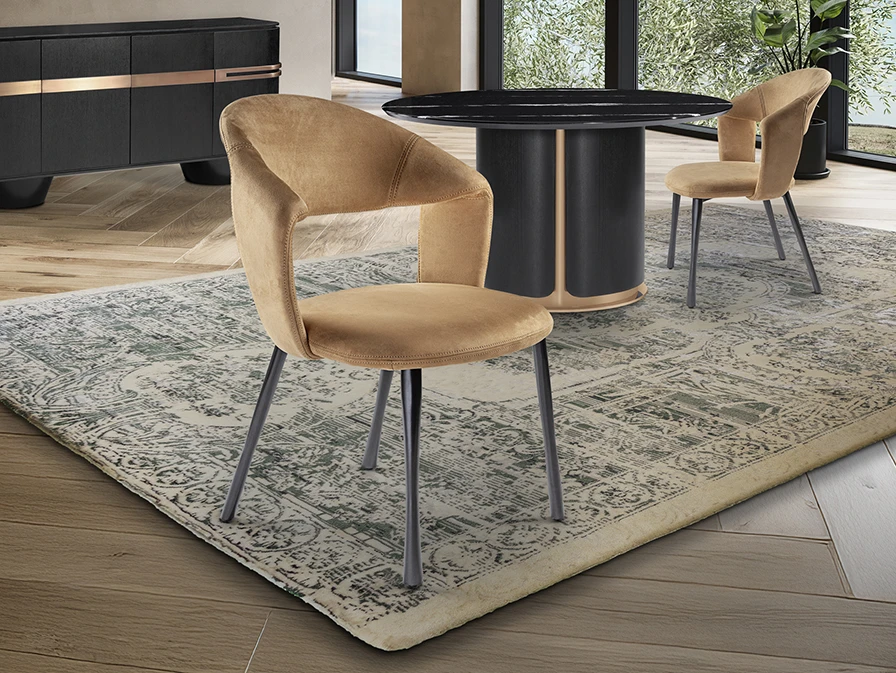 WILLY- CADEIRA - CAMEL/PRETO